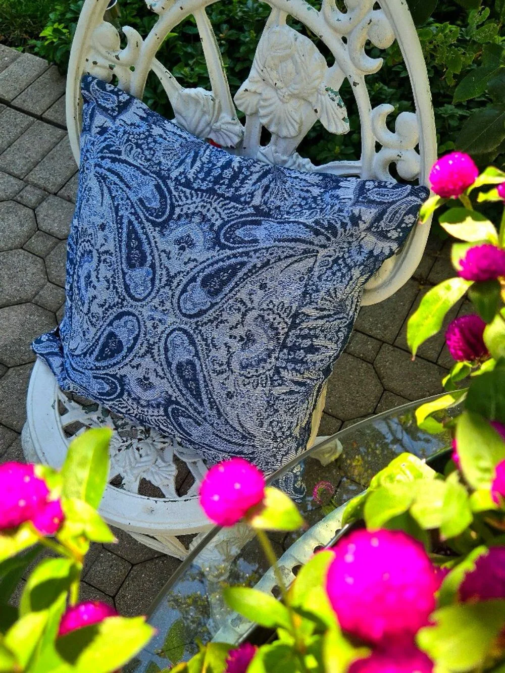 Hendeer Australia Set of 2 Woven Boho Blue Paisley Cushion Covers | Luxury Couch